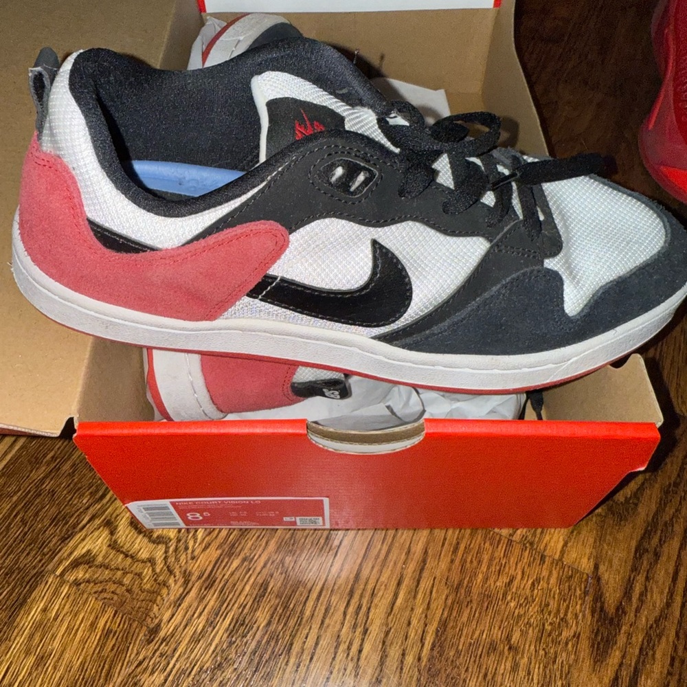 Nike Black, White, and Red Sneakers
